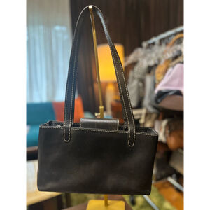 Unbranded Black Leather Shoulder Bag Medium